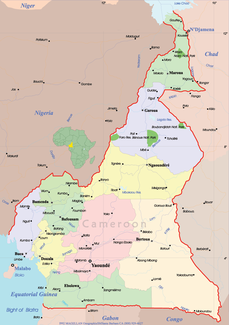 africa map cameroon