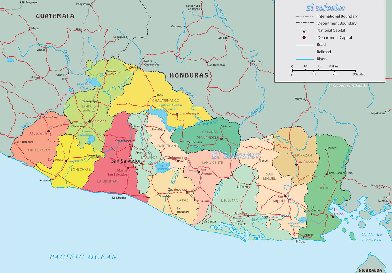 Political Map El Salvador