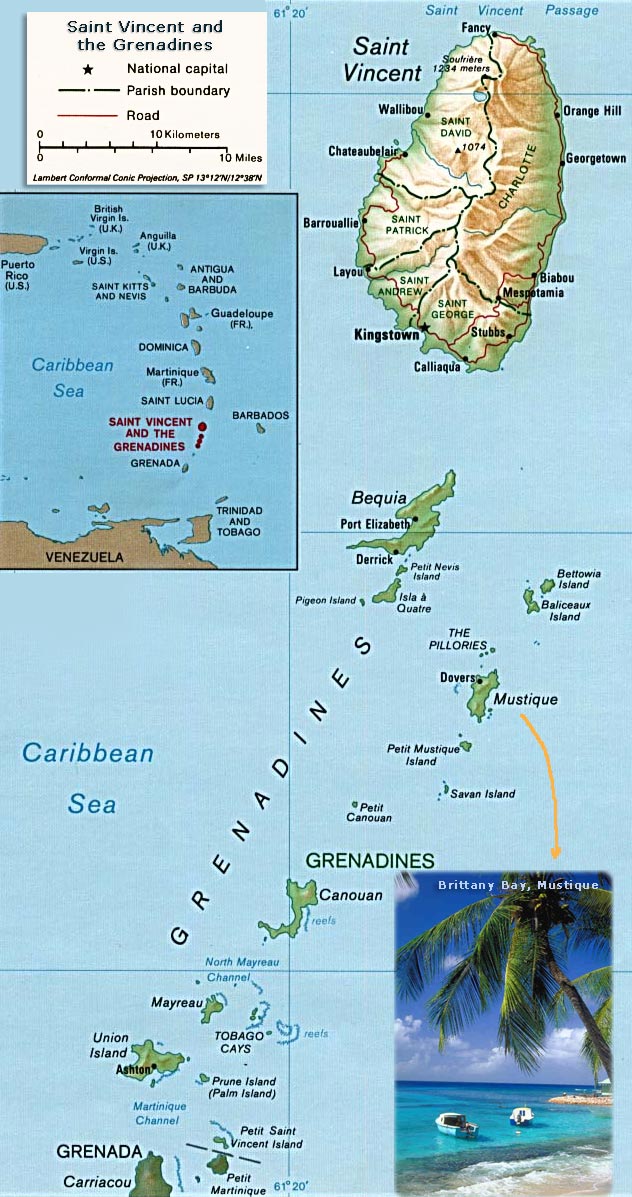 Saint Vincent and the Grenadines map