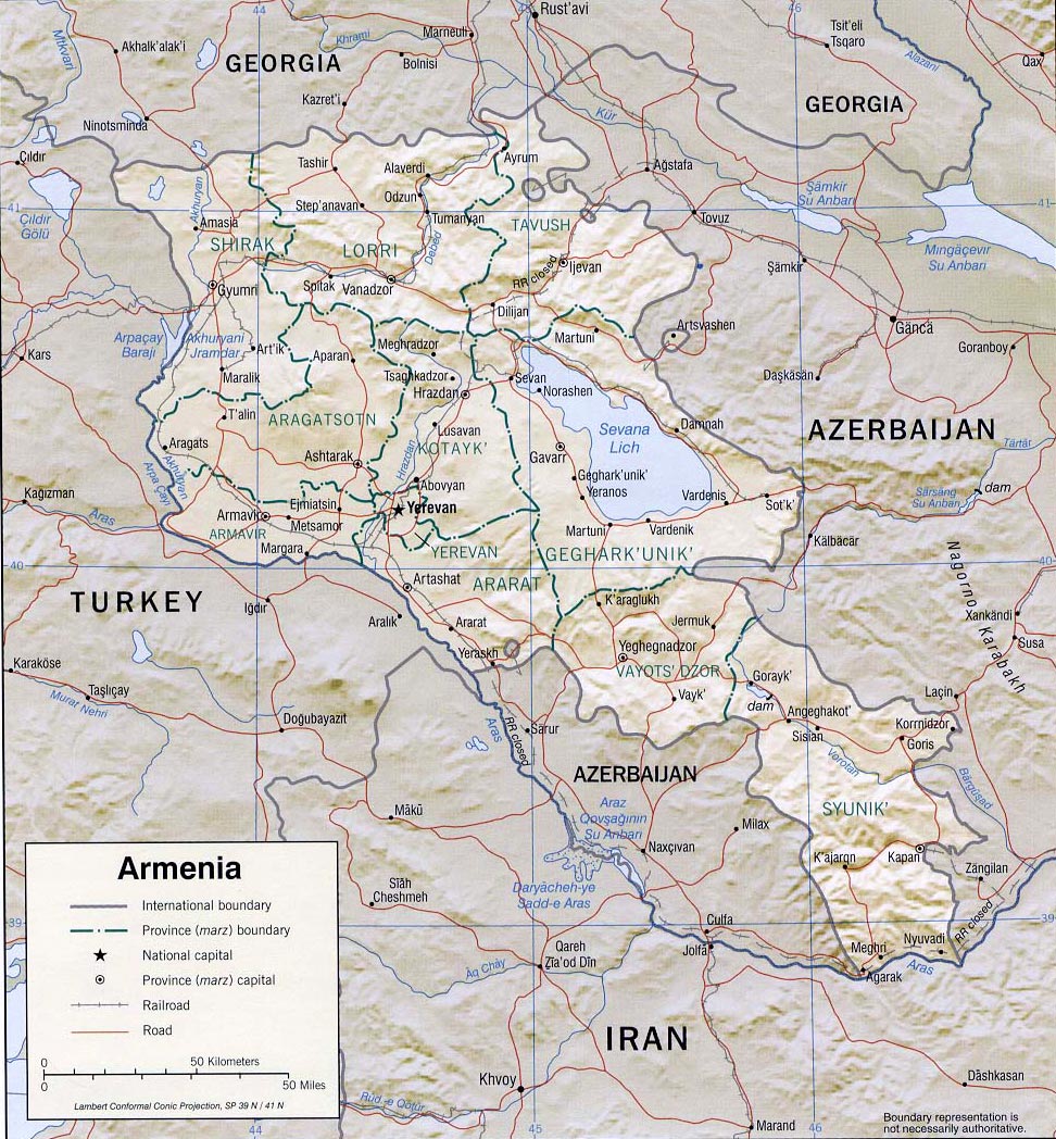 Map of Armenia, Yerevan - Asia