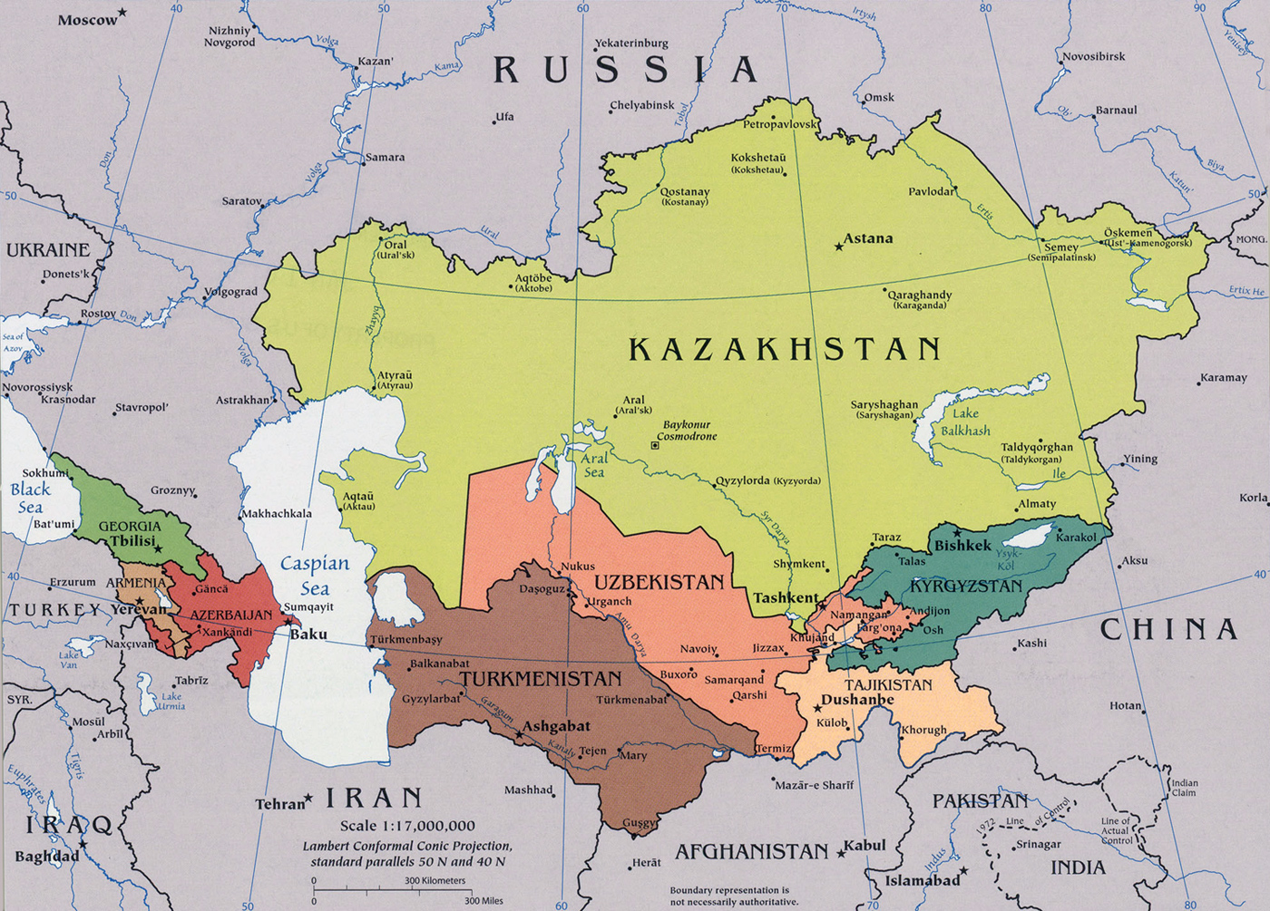 Resultado de imagem para map of the caucasus and central asia