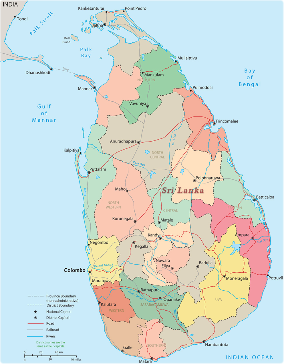 Sri Lanka Map, Colombo