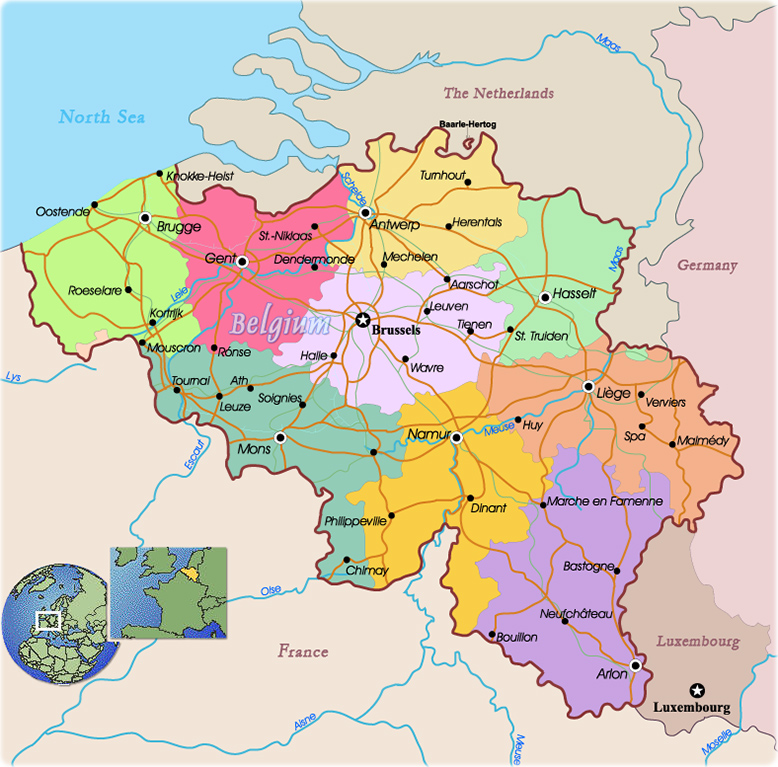 Belgium political map