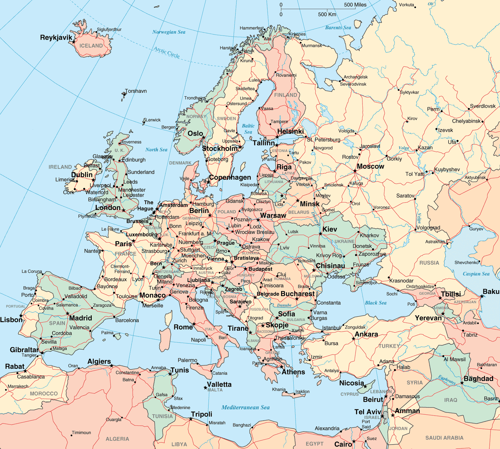 Europe Map - Travel