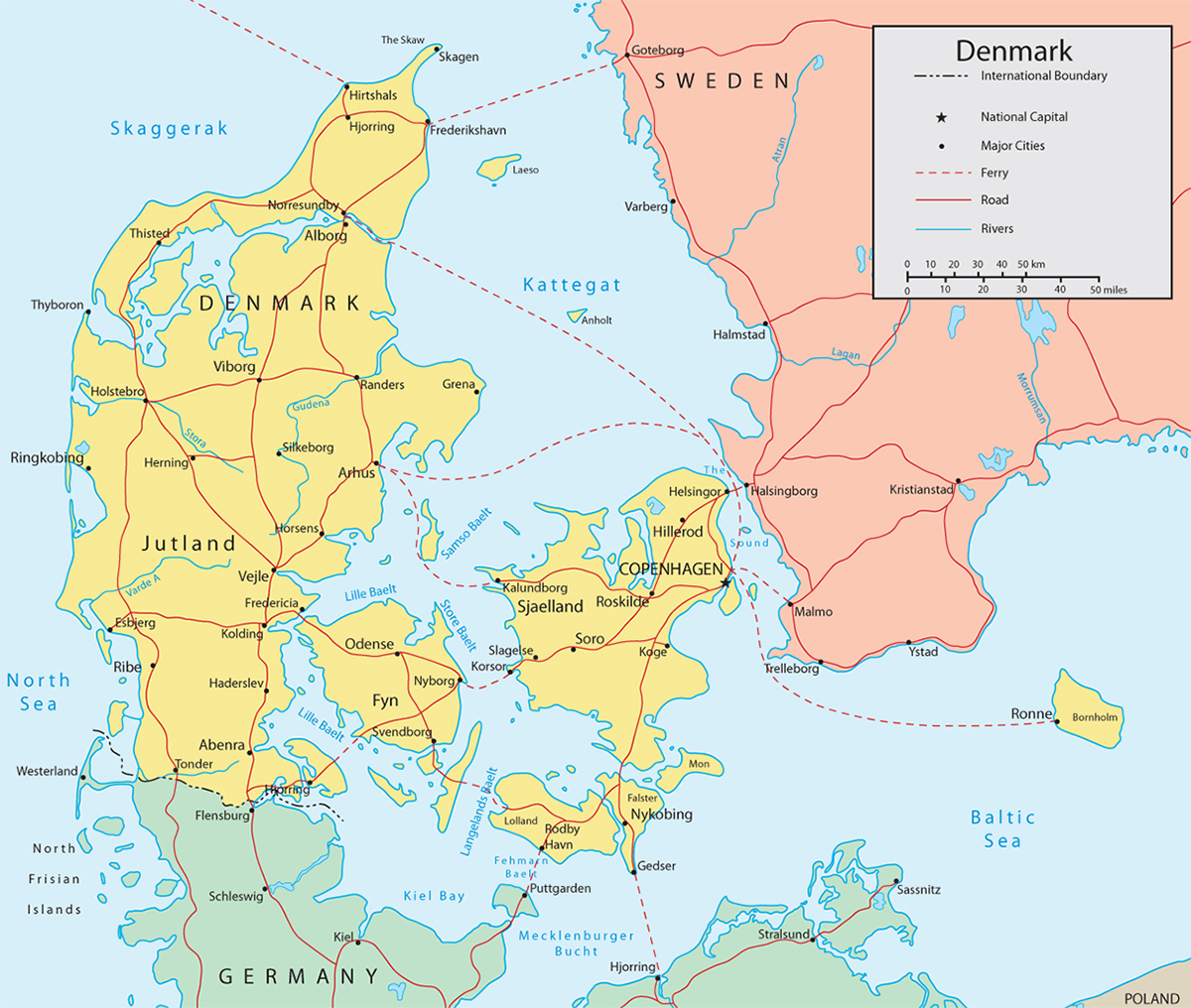Denmark And England Map Map Denmark