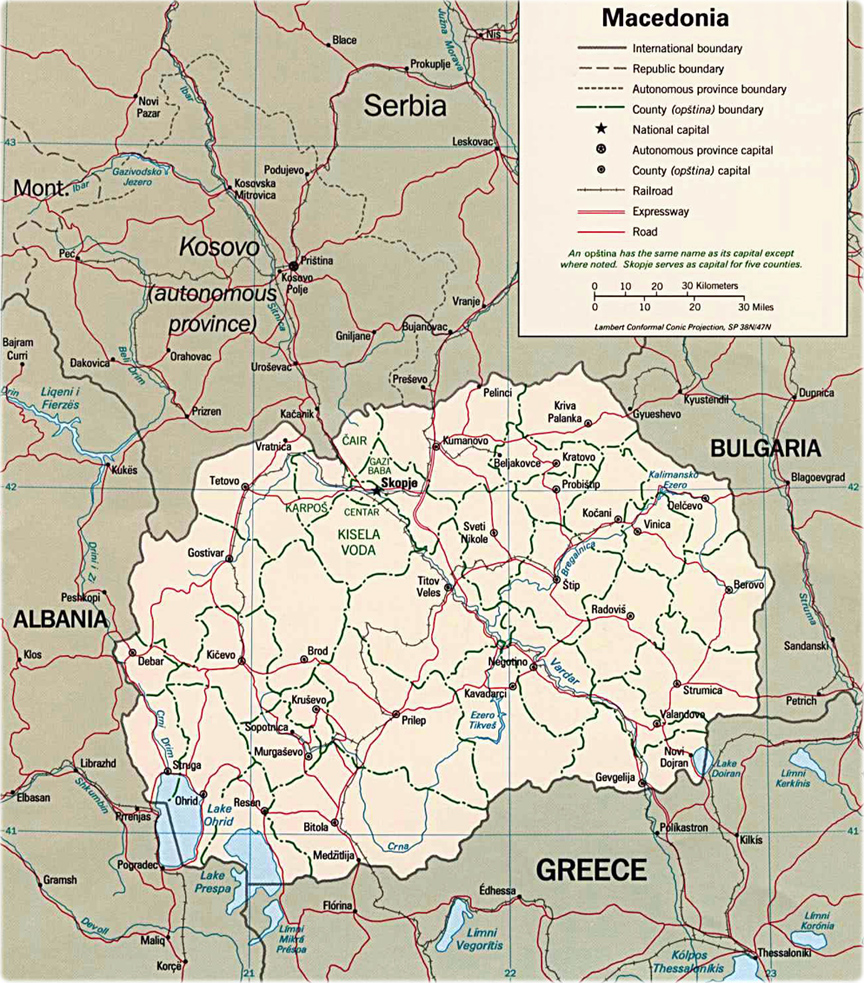 Political Map Macedonia