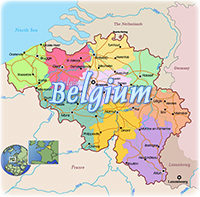 Political map Belgium