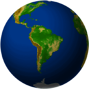 South America in the Globe