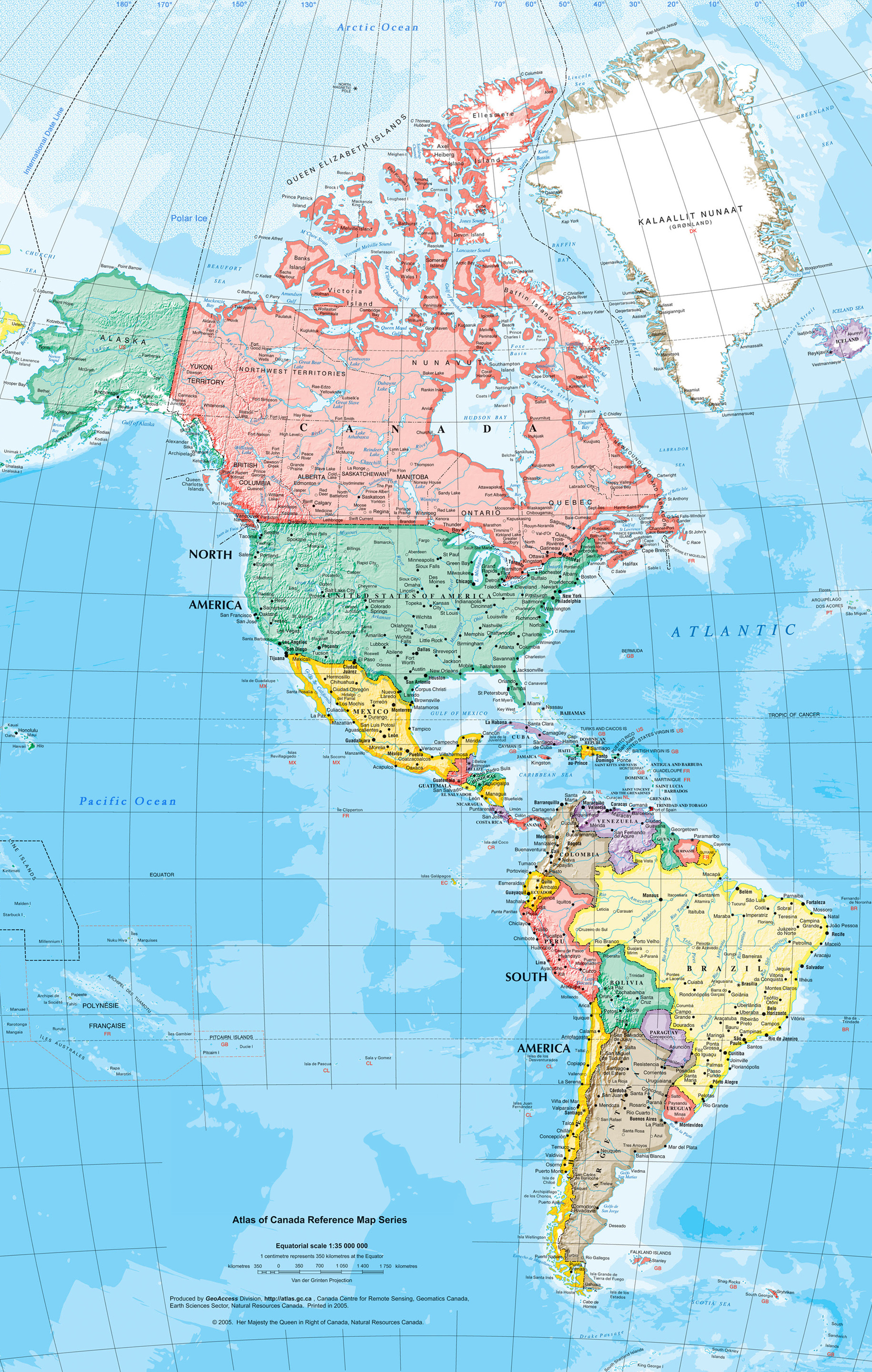 Map of American Continent