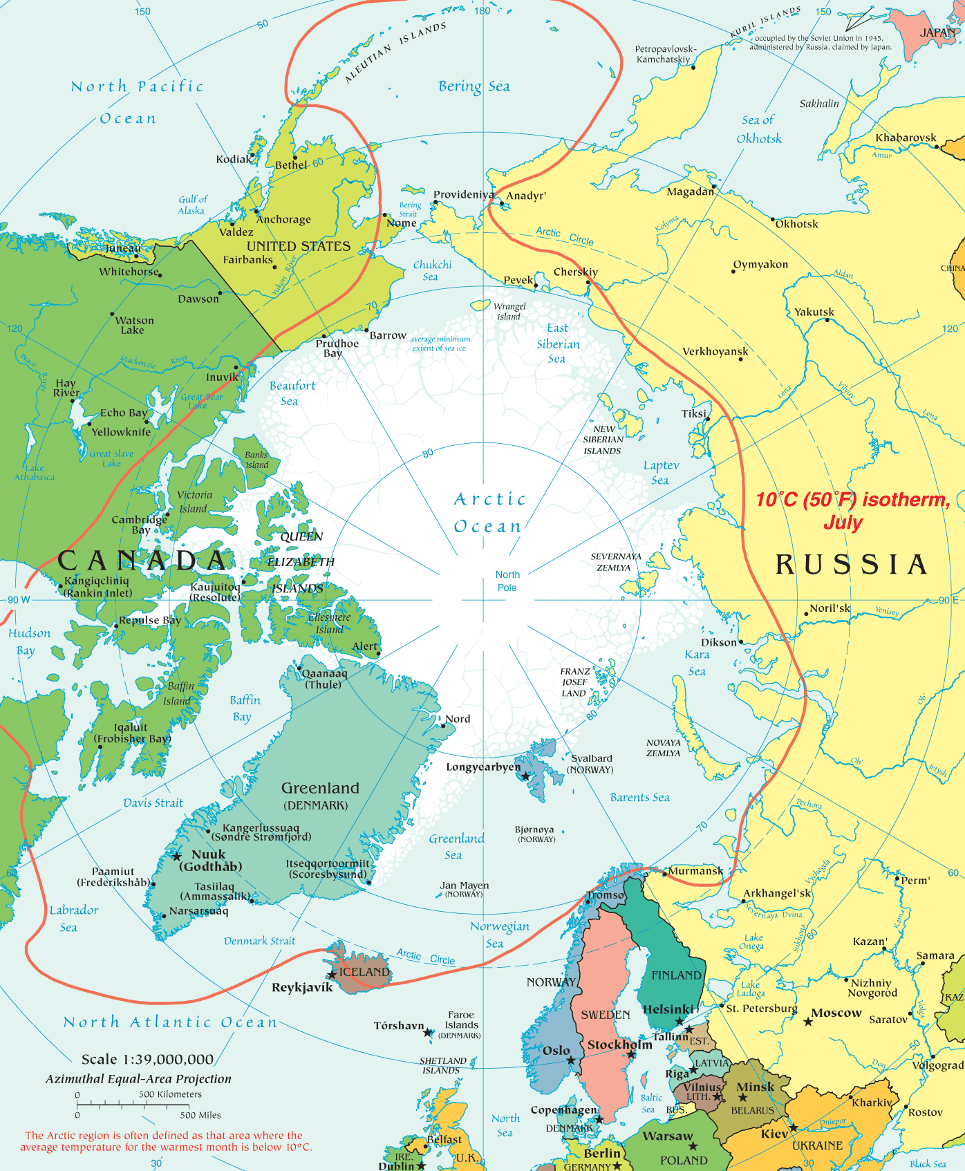 Map of the Arctic Region