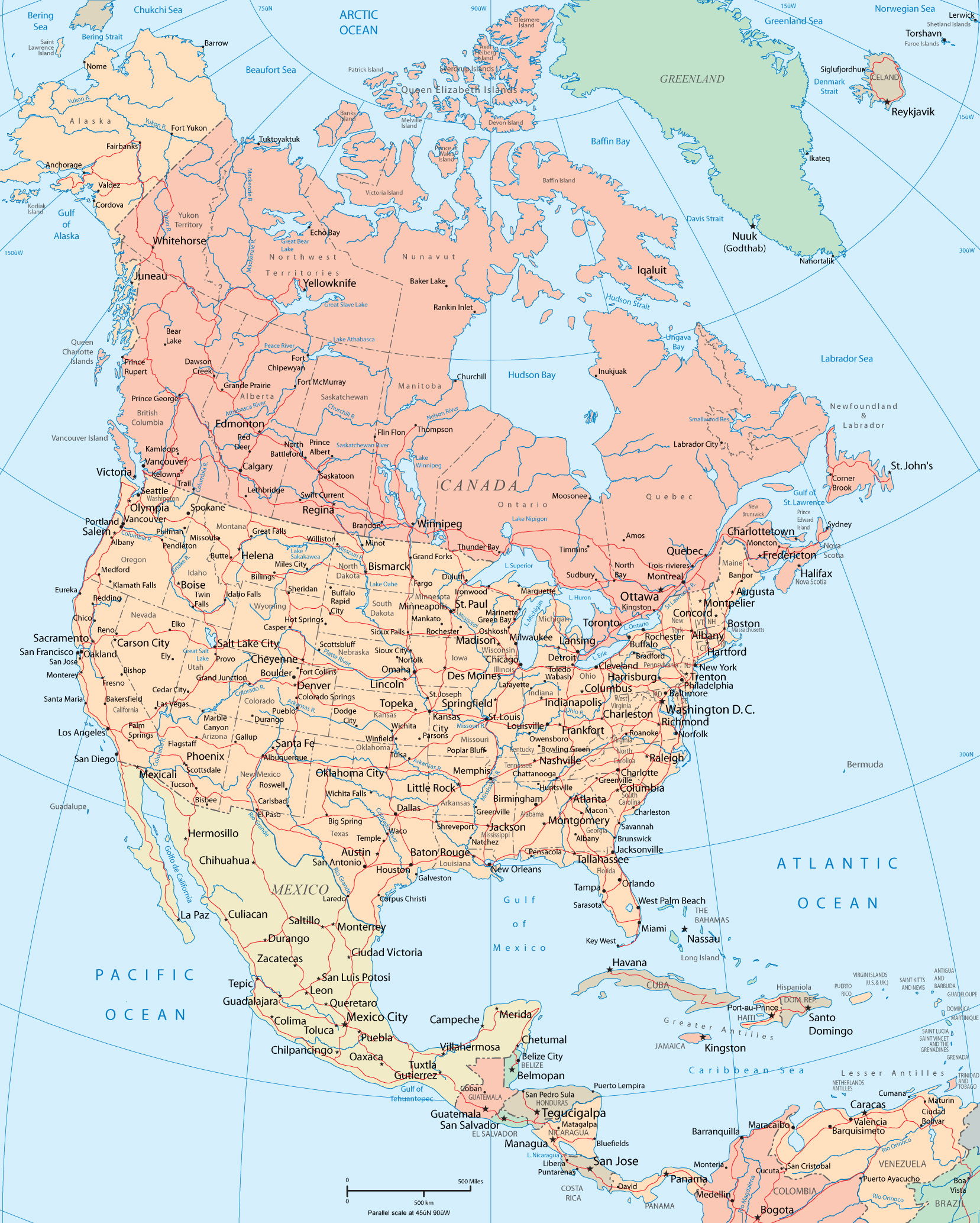North America Map Political
